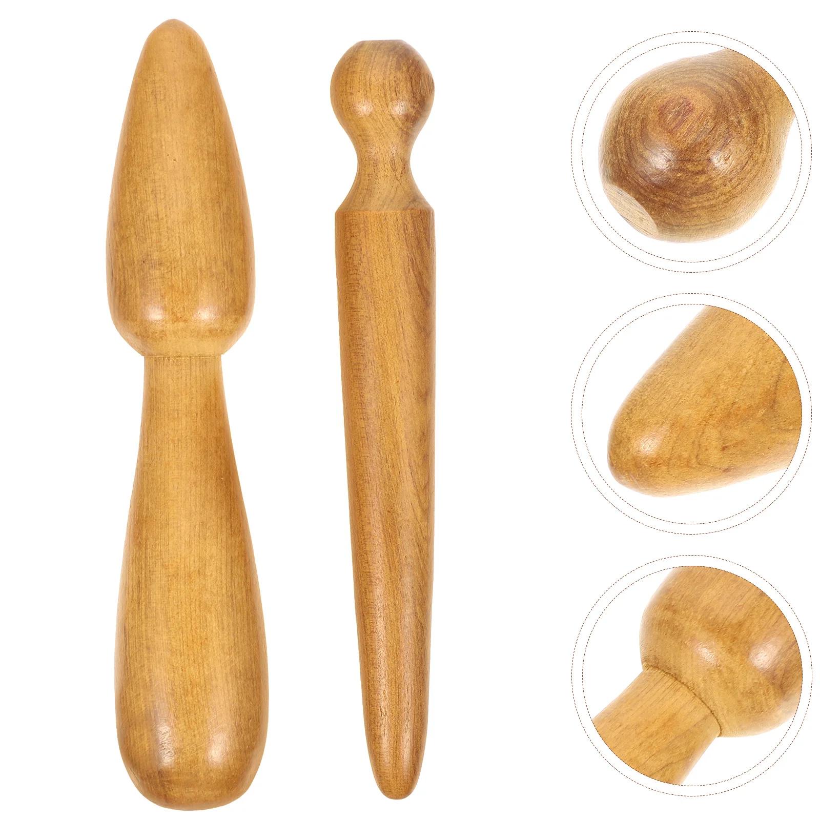 2 Pcs Foot Massager Acupressure Stick Practical Wood Wooden Acupuncture Tools Light Brown Manual Sticks Acupoint