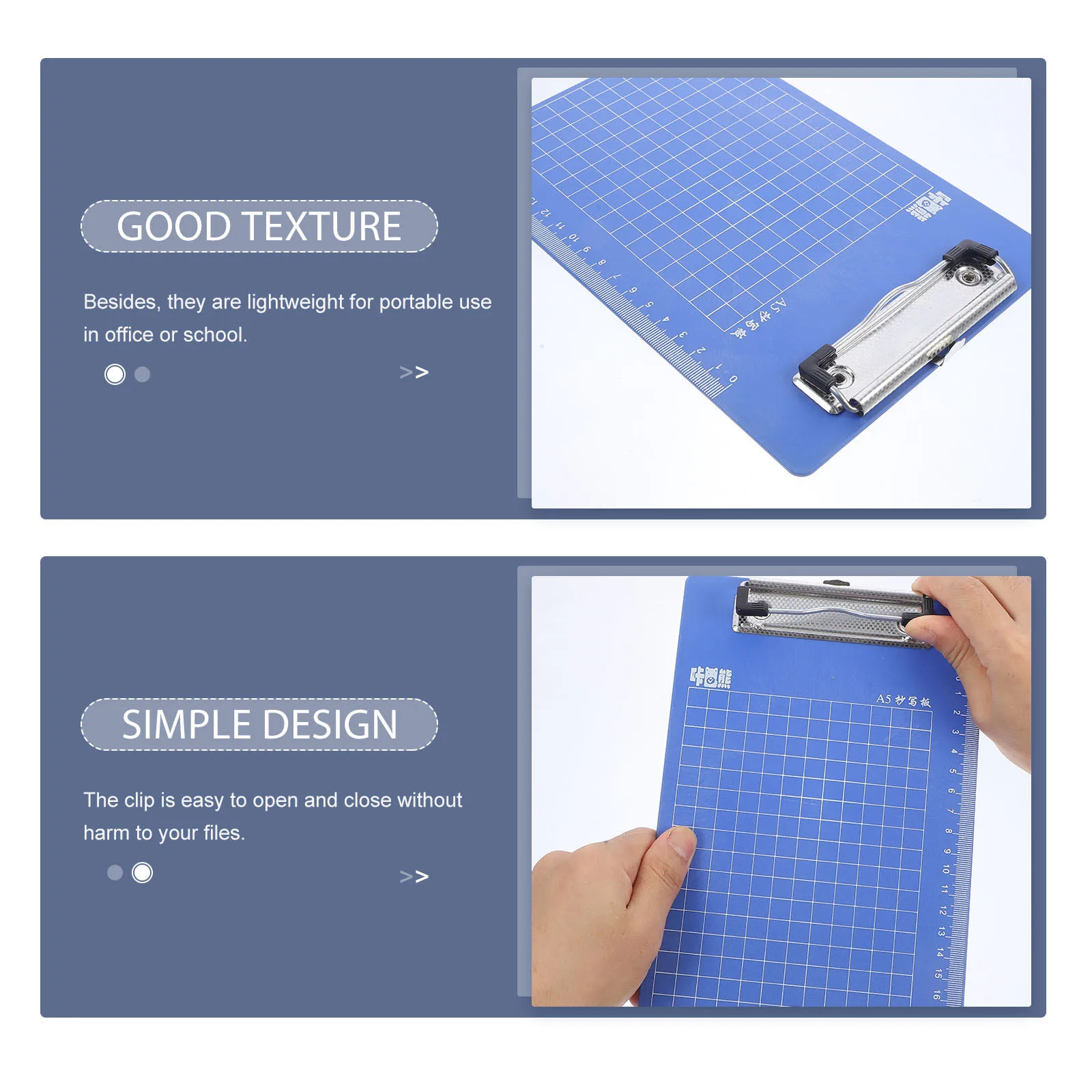 

6Pcs A5 Plastic Color Clip Board Portable Lightweight Ruler Edge Protection Hanging Loop for Teachers Students Office