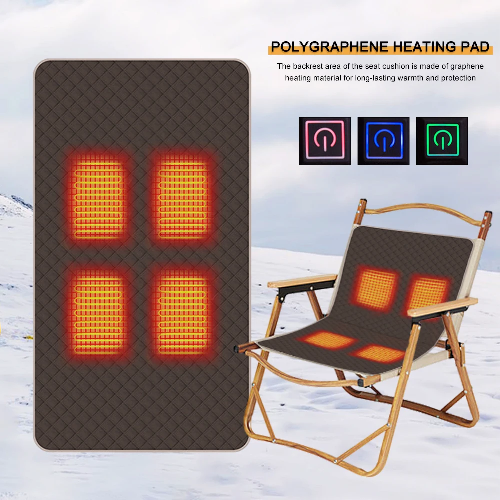 3 Levels of Heat Heated Stadium Seats Waterproof Rechargeable Heated Seat Pad for Winter Stadium Indoor Outdoor Sports Beach