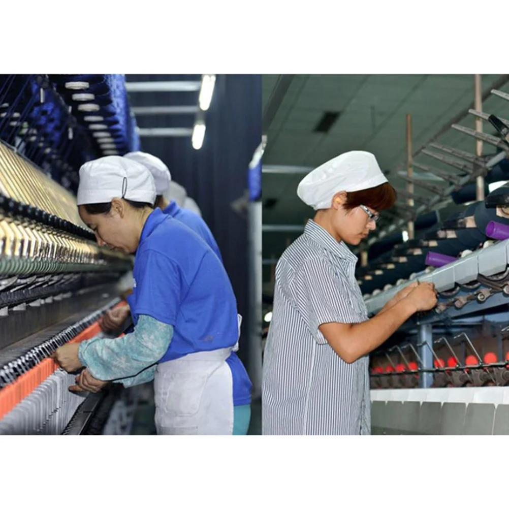 2 stks Werken Katoenen Hoed Stofdicht Voor Arts Dorctor Verpleegster Cap Verpleegkundige Workshop Gebruik Keuken Uniform Wit Gemiddelde Grootte