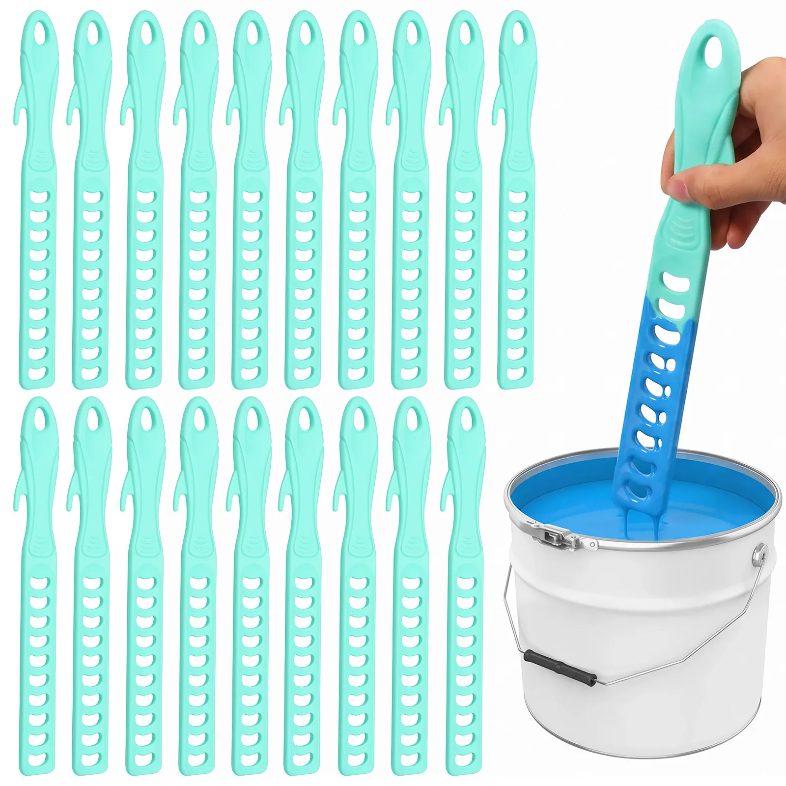 20Pcs Paint Stirrer Stick PP Plastic with Hanging Hole for Paint Resin Paint Stirrer Paint Stirrer Sticks Paint Mixing Sticks