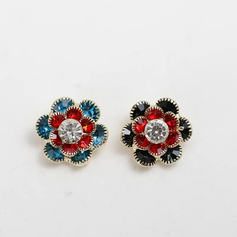 10Pcs/lot 24mm Colorful diamond studded metal buttons mink coat decorative suit evening dress buttons N994
