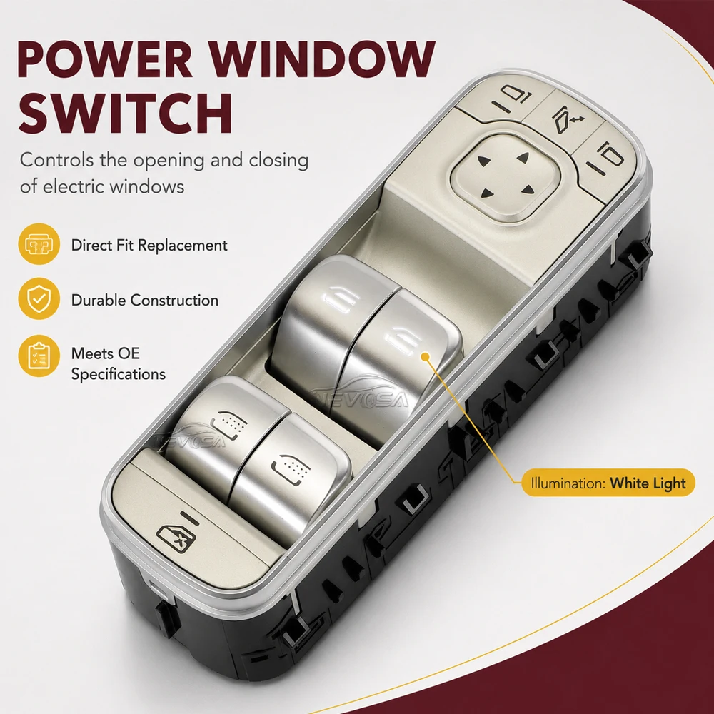 Master Electric Power Window Switch 1679057501 A1679057501 For Mercedes-Benz GLE350 2020-2021 GLE450 GLE Lift Front Left Driver