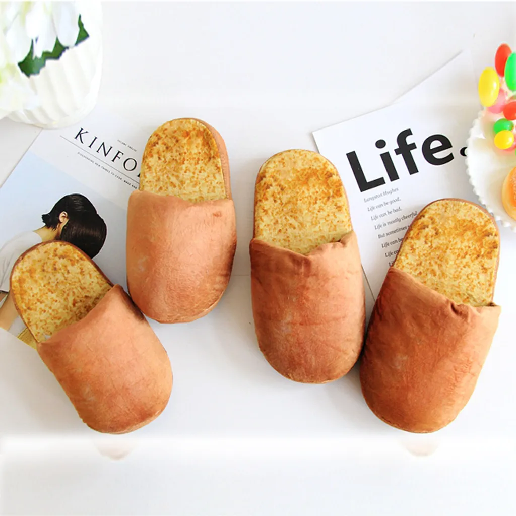 Delicious Burger Design Women Shoe Adult Autumn Winter Slippers Warm Home Shoes Look Bread Bun Plush Cotton Shoes 2024 New