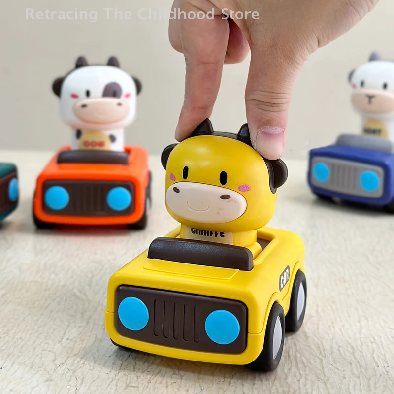 

1 Piece Animal Style Race Car Toys For Boys Toddler Press Button Car Toy Cartoon Wind Up Cars For Boys Birthday Gift