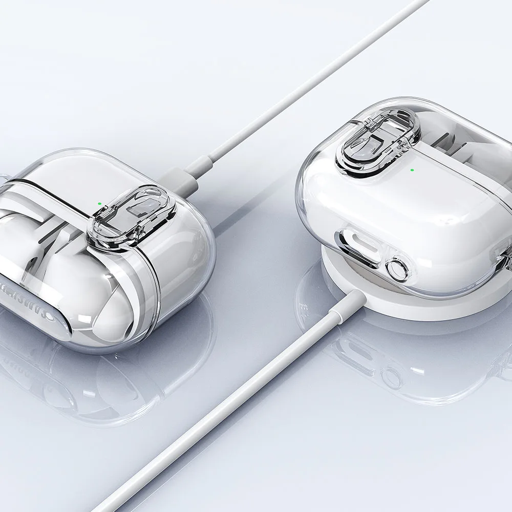 غطاء شفاف بقفل أمان جديد لهاتف سامسونج جالاكسي بادز 3 فوندا لهاتف جالاكسي بادز باز 3 برو حافظة شفافة مضادة للصدمات مع خطاف