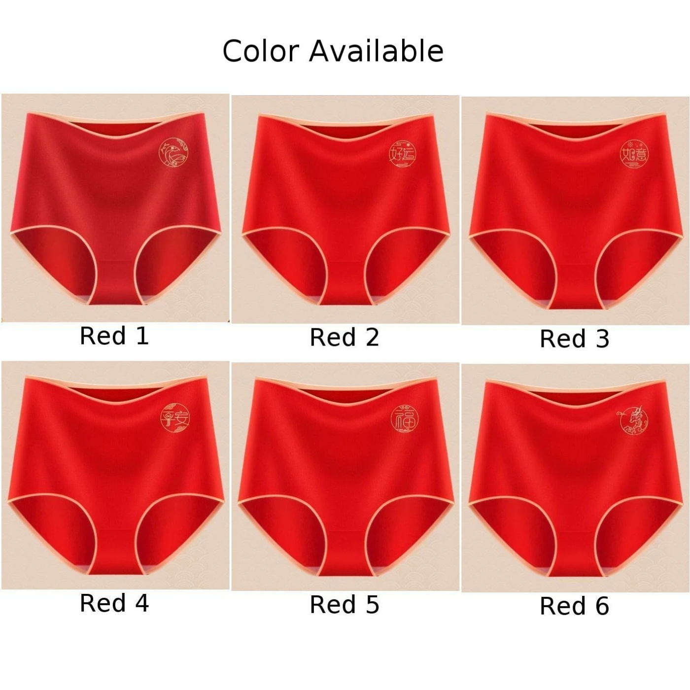 

25 Year Of The Snake High Waist Seamless Pure Cotton Womens Red Underwear Omen's Panties Four Corner Panties Comfortable