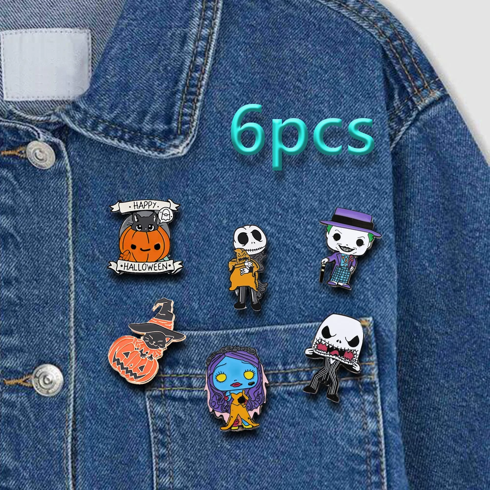 

Halloween Series The Nightmare Before Christmas Cartoon Brooch for Friends Decorative Lapel Enamel Pins Jewelry Gift Accessories