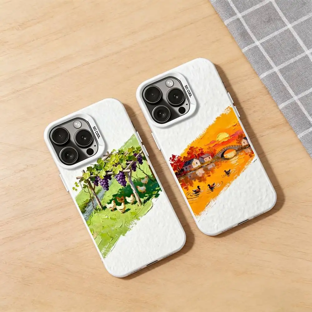

Impasto Country Art Phone Case for iPhone 17 16 15 14 13 12 11 Pro Plus Max Air Mini X XS Soft Silicone Cover