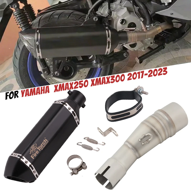 

Для Yamaha XMAX 250 300 XMAX250 XMAX 300 2017-2023 выхлопная система мотоцикла 51 мм средняя соединительная труба с глушителем DB Killer
