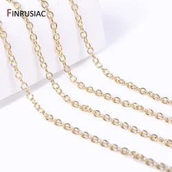 DIY Chains For Jewelry Making 14K Gold Plated Brass Round Chain Handmade Necklace Bracelet Making Supplies Accessories Wholesale