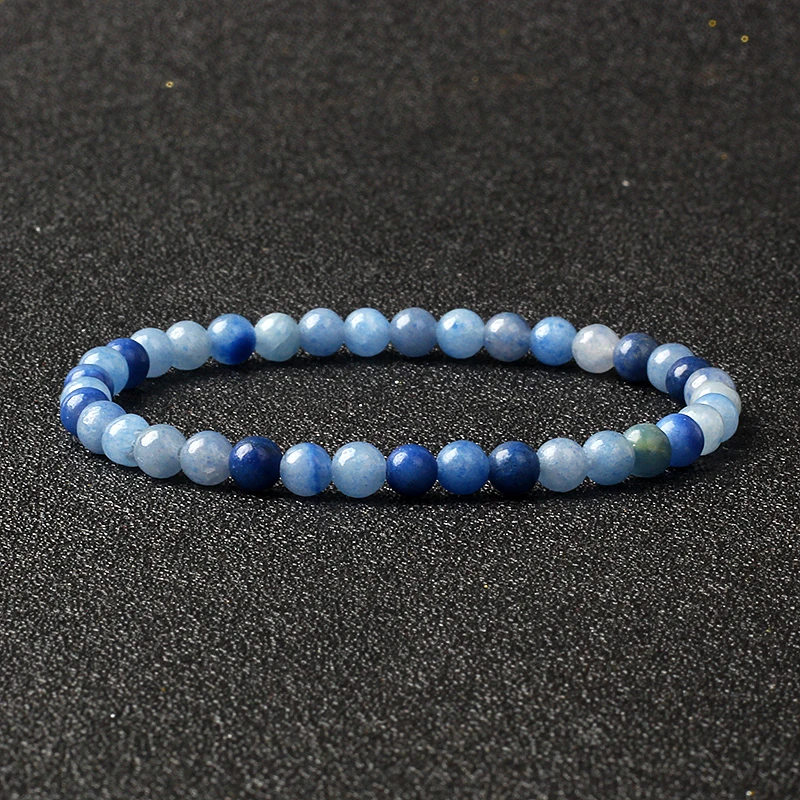4MM Reiki Naturstein Perlen Armbänder Für Frauen Männer Achat Lava Stretch-Armband Großhandel Tiny Armreifen Handgemachte Einfache schmuck