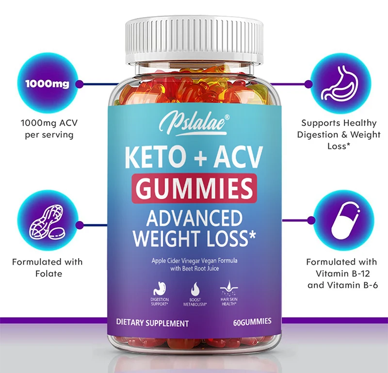 Keto + ACV Gummies - Burn Fat, Improve Digestion, Boosts Metabolism, Weight Management, Relieve Bloating