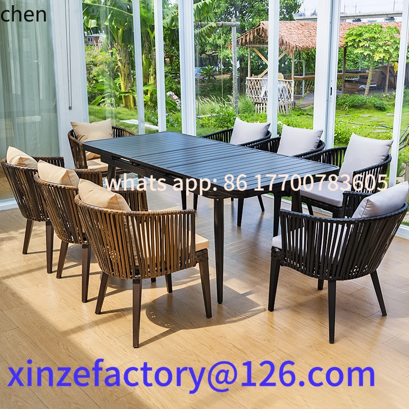 

Customizable Outdoor Table and Chair Courtyard Outdoor Terrace Garden Rattan Chair