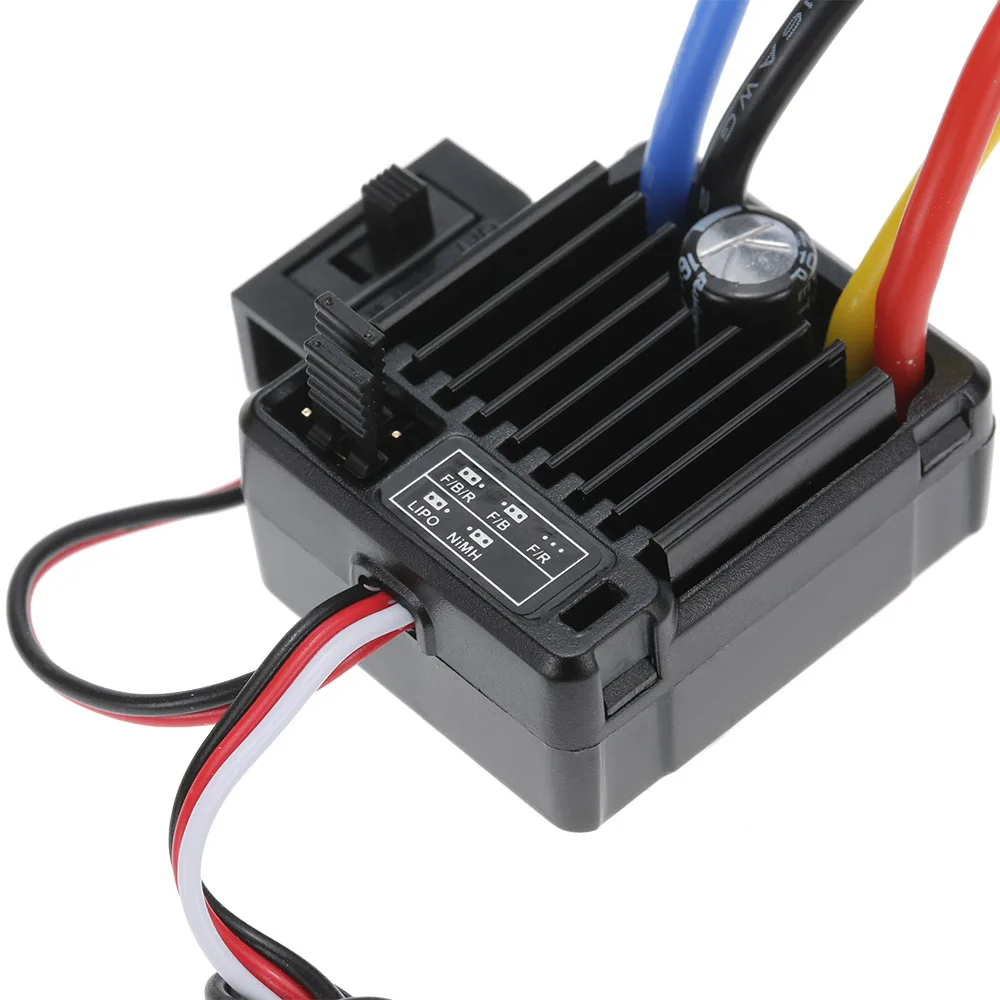 Waterproof Brushed ESC: 60A for RC Cars with All-Weather Racing Readiness - Robust Power and Comprehensive Protection for 1/10