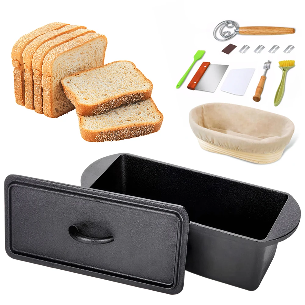 

Прямоугольная чугунная хлебопекарная форма с крышкой, сверхпрочная форма для выпечки хлеба