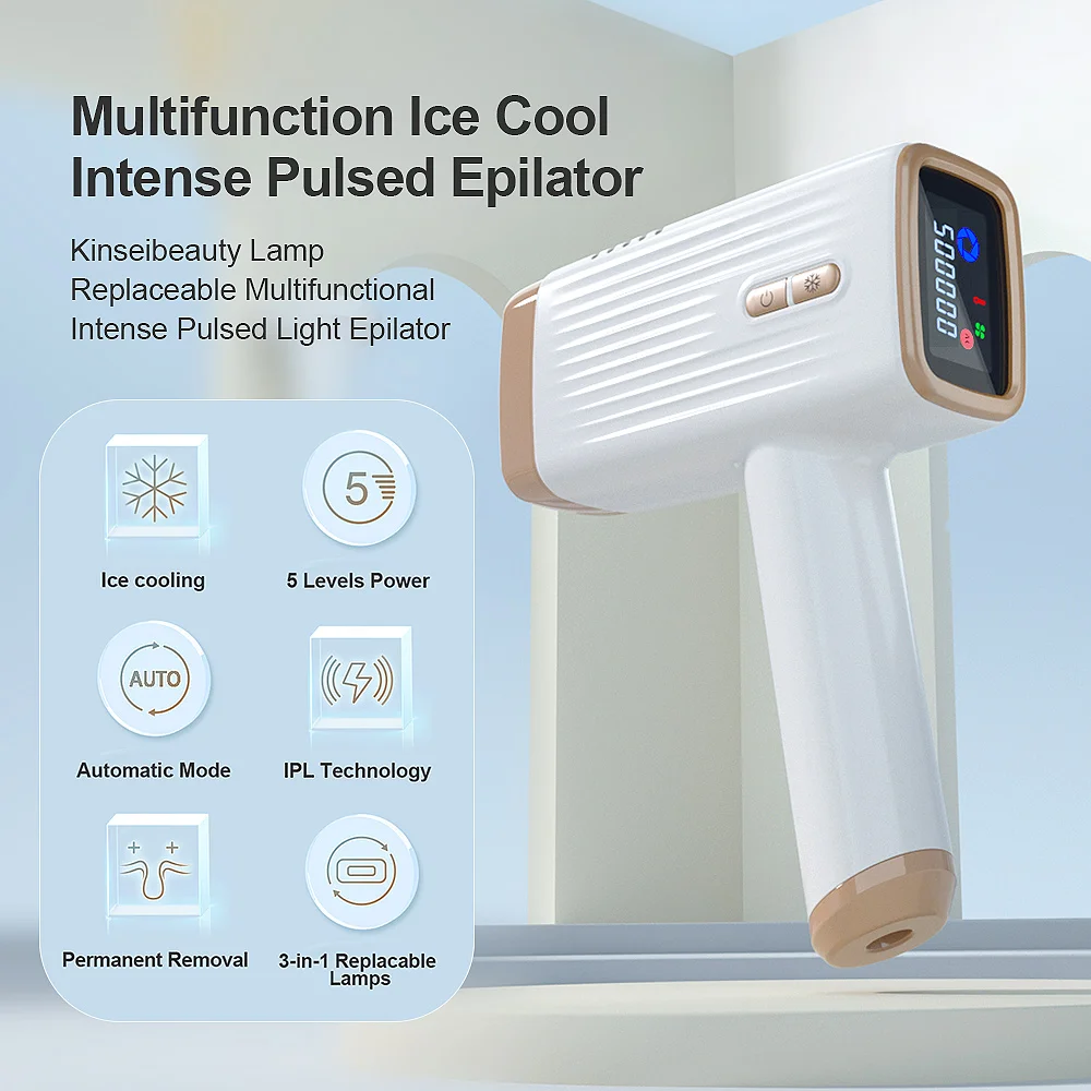 KinseiBeauty-depiladora láser IPL, dispositivo de depilación láser Ice Cool, herramienta para el hogar, máquina profesional de depilación indolora