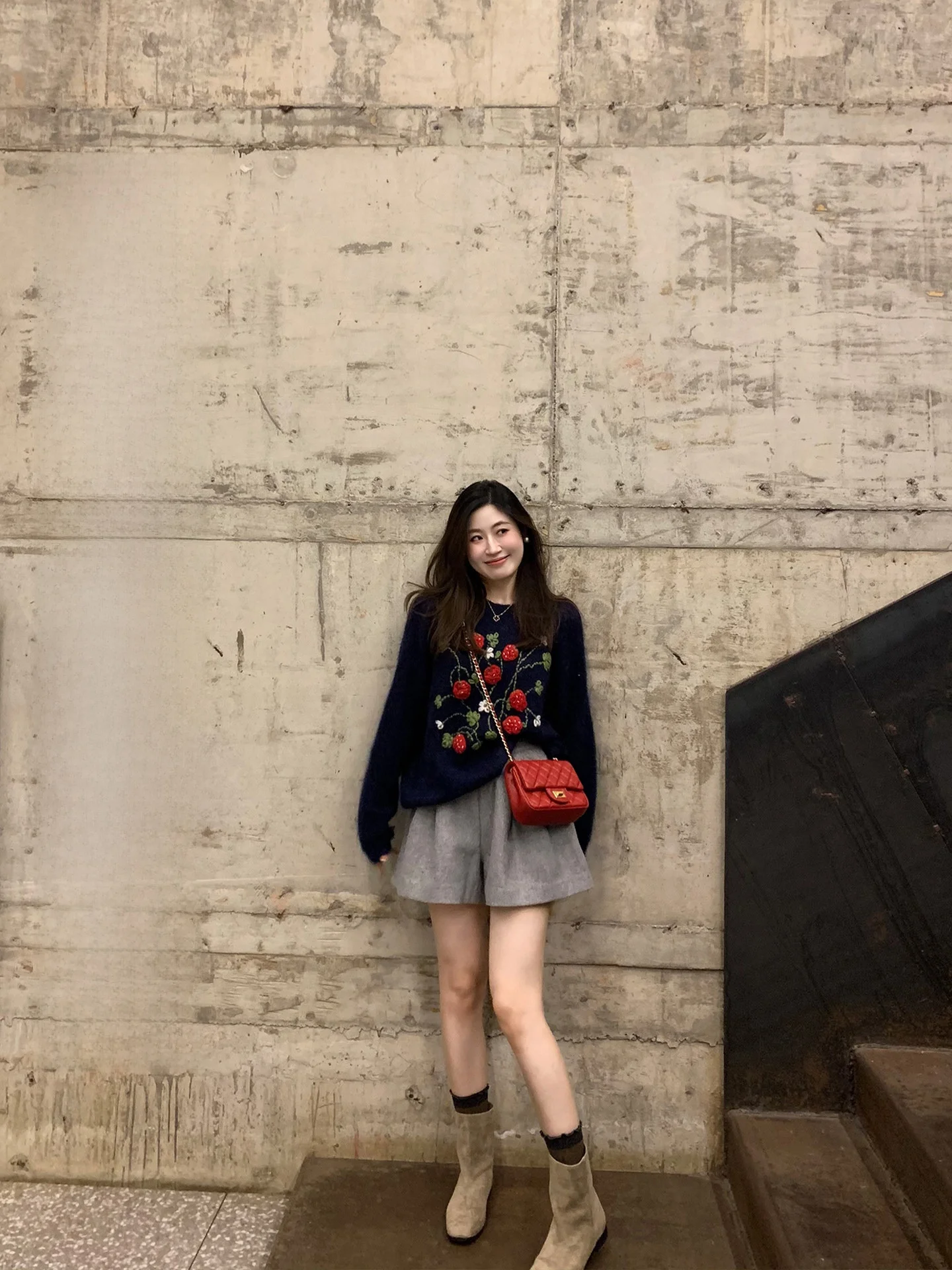 

Один теплый зимний свитер ручной работы с цветочным принтом, сли, свободный круглый топ в стиле ретро, женский модный топ