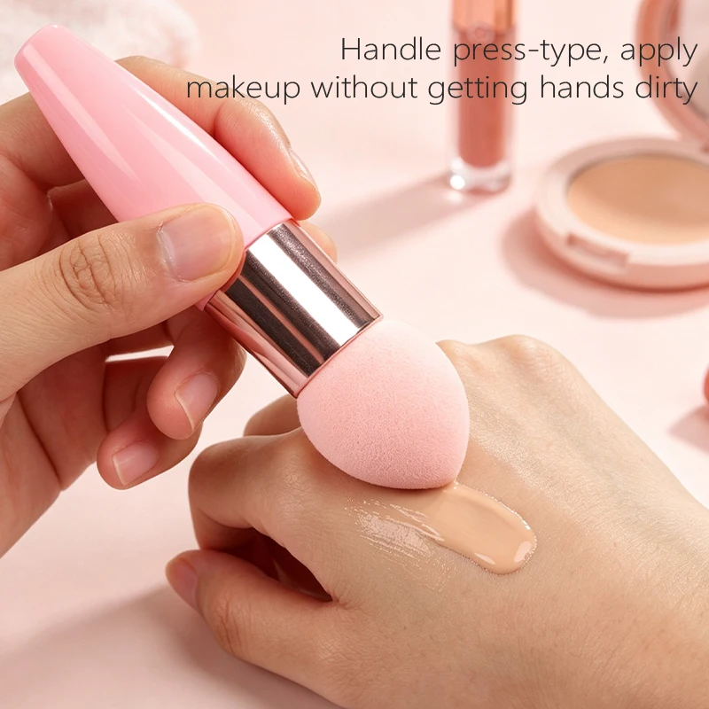 1/3Pcs Makeup Sponge Beauty Foundation Blending Sponges Long Handle Blusher Foundation Powder Puff Facial Clean Cosmetic Tool