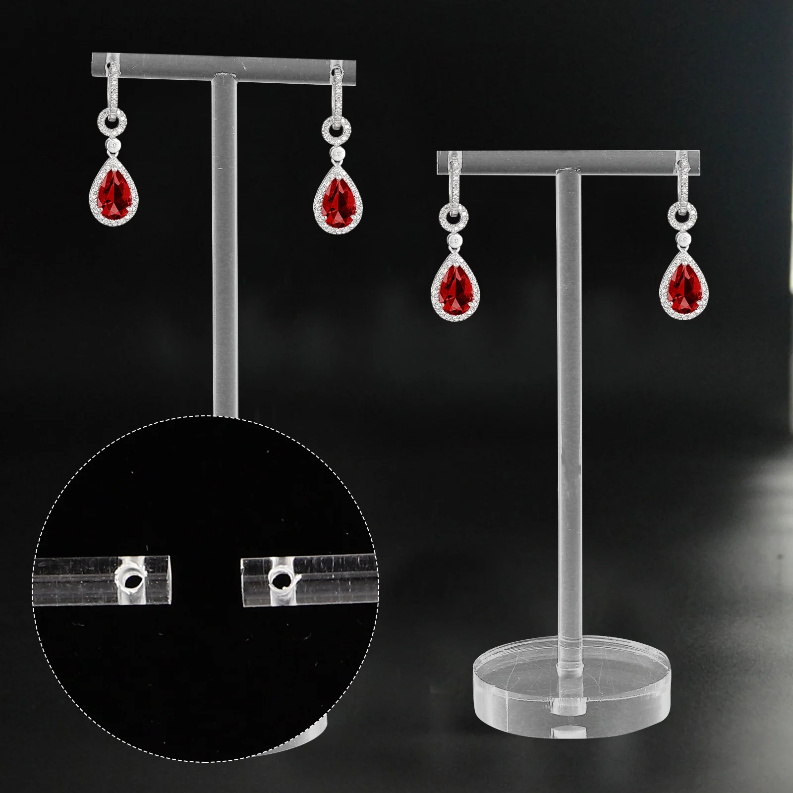 

4Pcs T-Shape Jewelry Organizer Acrylic Earring Display Stand Holder for Earrings Necklace Storage Rack Earring Holder Organizer