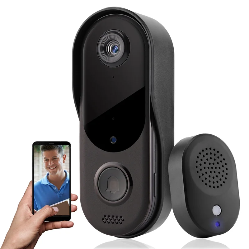 Smart Home Security Doorbell Camera WiFi Video 2Way Audio Door Bell Wireless WiFi Doorbell Night Vision for Home/Office