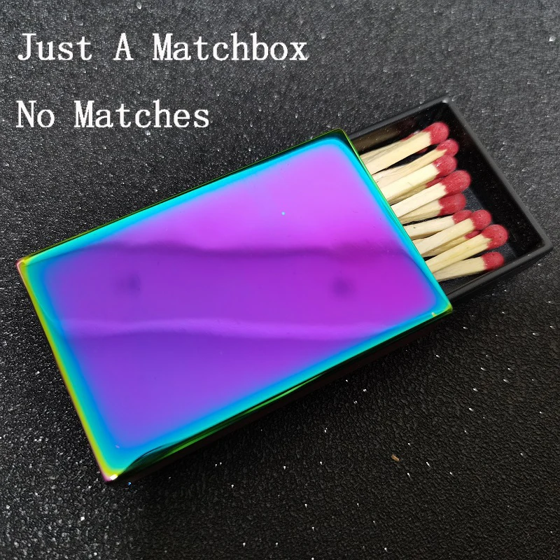 Metal Match Box Case Holder Match Packaging Matches Cover Internal Plastic drawer 56mm * 13mm * 36mm