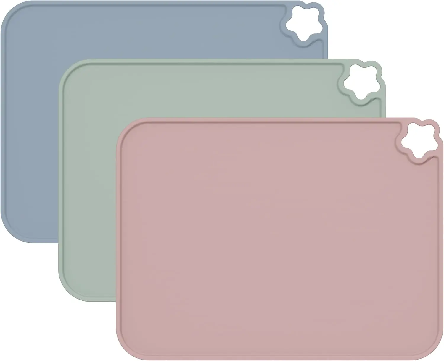 

Food-Grade Silicone Placemat 3-Pack: Non-Slip, Heat Resistant, Portable for Toddlers