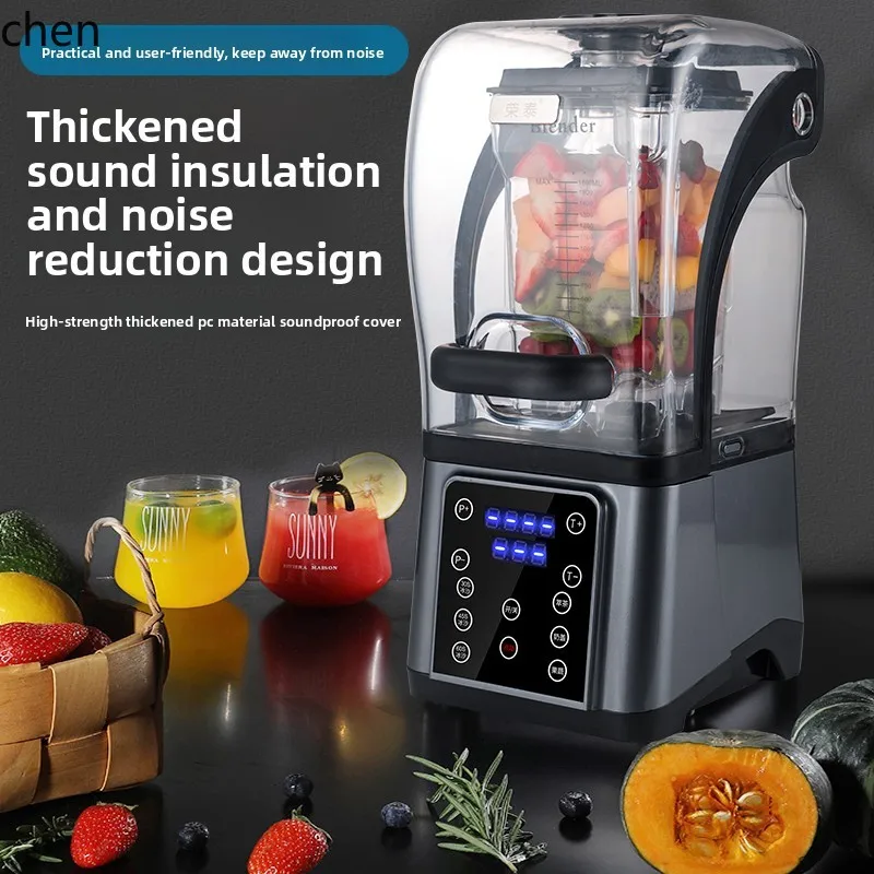 เครื่องสมูทตี้ ZML อัตโนมัติพร้อมฝาปิด ฉนวนกันเสียง เครื่องบดน้ําแข็ง ร้านชานม สกัดชา เครื่องคั้นน้ําสมูทตี้