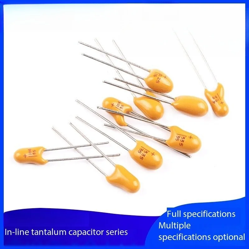 

5PCS in-line tantalum capacitors: 104/154/224/334/474/105/155/225/335/475/106 16V/35V