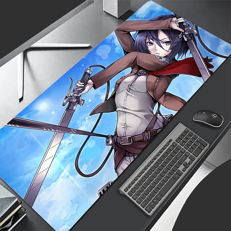 Mousepad Computer Gaming Accessories Keyboard Pad Office PC Rubber Mouse Pad A-attack on Titan Mikasa Decoracion Desk Mouse Mat
