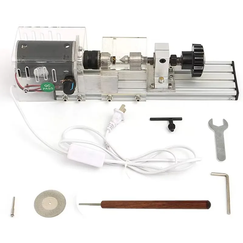 Mini Metal Lathe Machine Tool Polishing and Cutting Round Bead Machine Woodworking DIY Lathe Round Bead Lathe