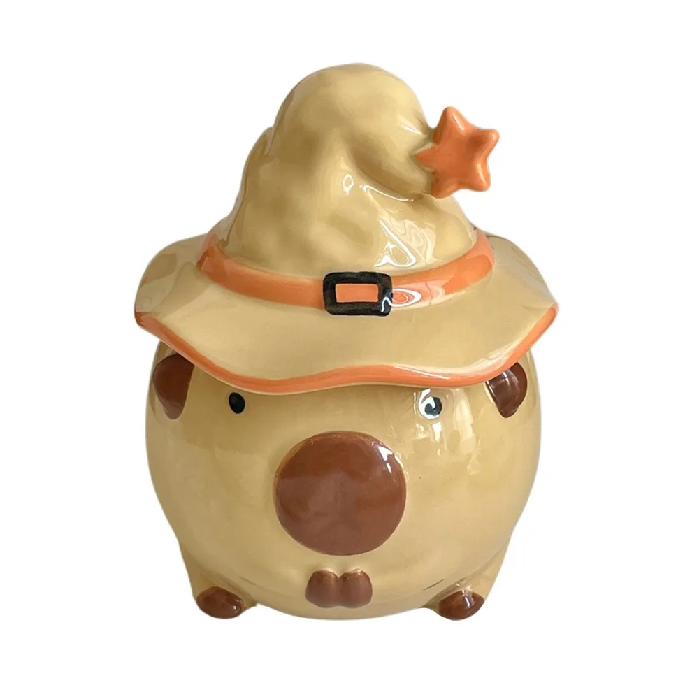 Taza con diseño de capibara de Halloween, taza de café de cerámica segura para microondas creativa, taza de capibara de dibujos animados de porcelana novedosa para uso en oficina