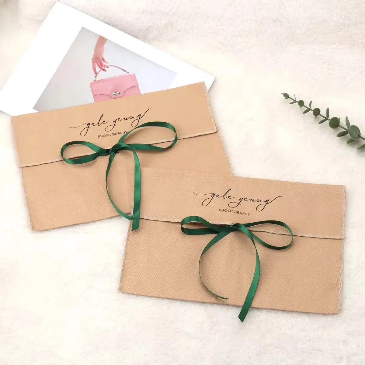 Luxury Envelope Custom Logo Printing Cotton Twill Dust Bag For Packaging Handbag Envelope Dust Pouch