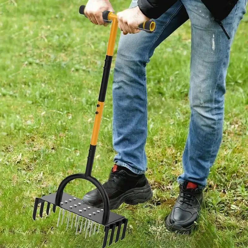 

Lawn Aerator Tool Aeration Tool For Lawn Manual Spikes Soil Loosening Puncher Grass Hole Plugger Equipment For Yard Patio
