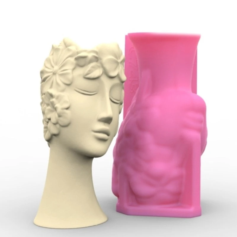 Portrait Plant Flowerpot Mould Human Shaped Silicone Molds Succulents Planter Epoxy Resin Molds Garden Figurines Outdoor