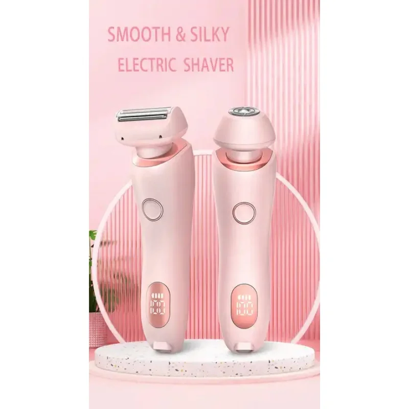 2in1 Electric Bikini Hair Removal Rechargeable Painless Lady Body Epilator Shaver waterproof display