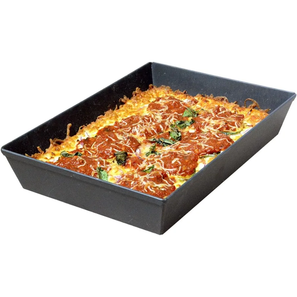 Kitchenware 10 by 14 Inch Detroit Style Pizza Pan USA Made Hard-Anodized