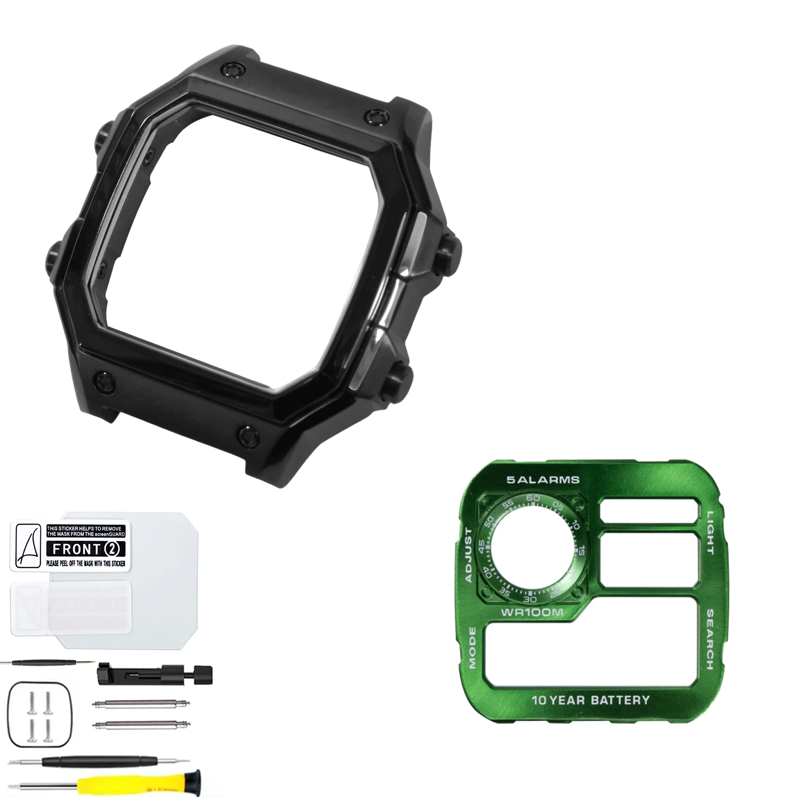 Royale Upgrade Mod Compatible with Casio AE1200 Watch Case Faceplate Combo 316LSS Matte Black Case Metal Watch Dial Parts view 2