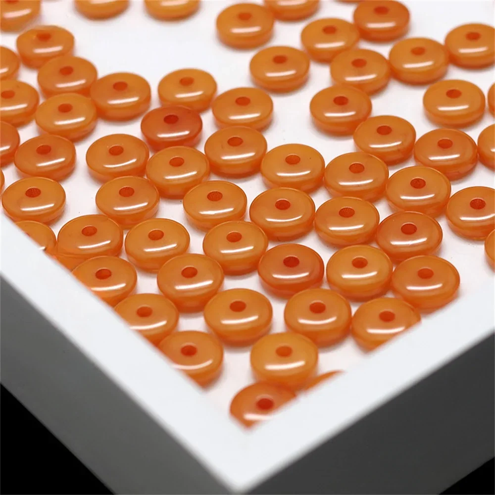 Orange Beeswax Abacus Loose Beads for Jewelry Making 6x2 8x2mm Imitation Amber DIY Bracelets Necklace Earring Key Chain