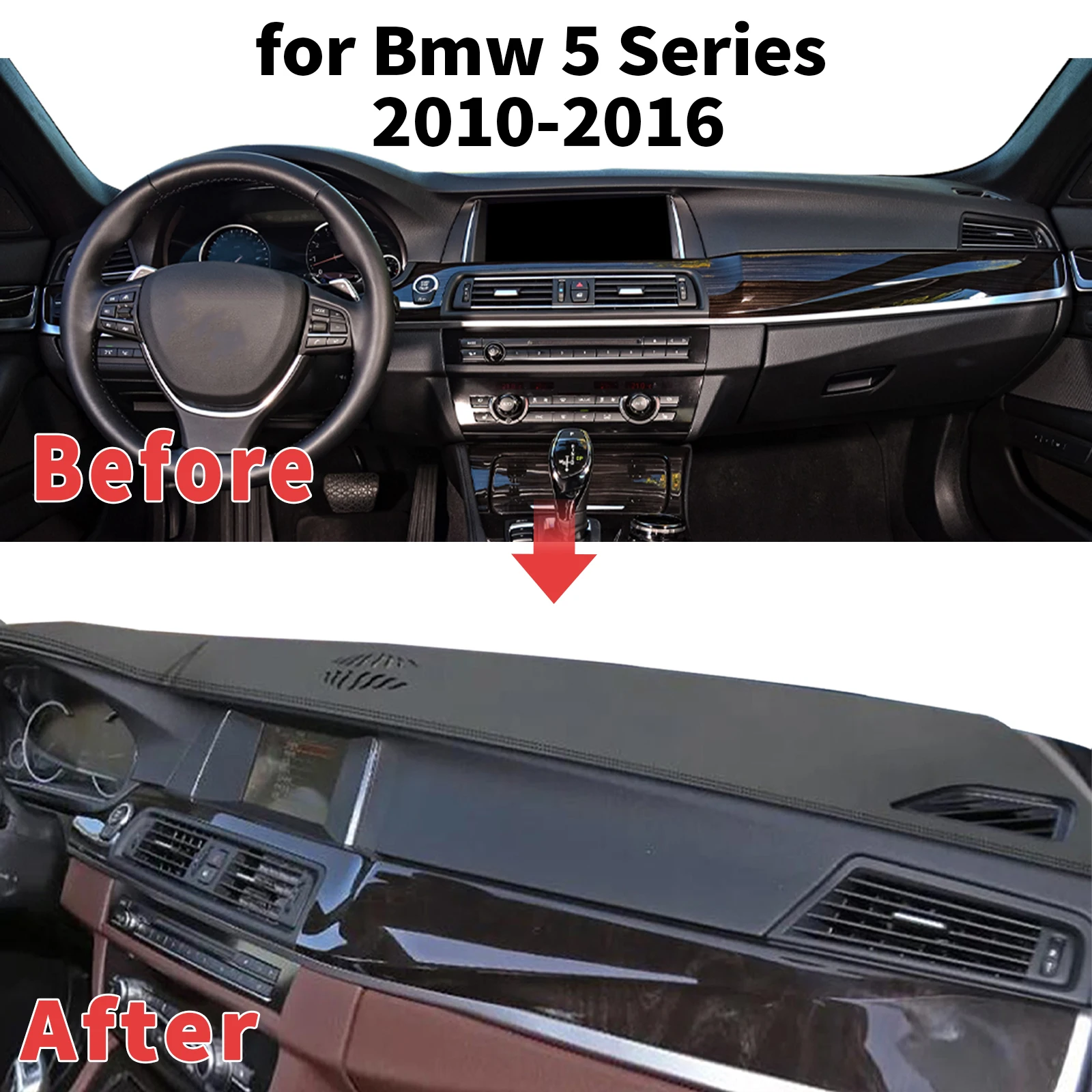 for Bmw 5 Series F10 F11 2010-2016 GT F07 Automotive Anti-Glare UV Block Dashmat Non-Slip Dashboard Sun Shade Cover