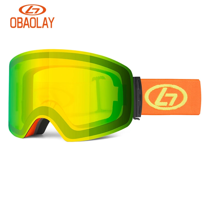 OBAOLAY-Snow Glasses for Men and Women, Anti-Fog Coating, Skateboard, Snowboard, Skiing, Sunglasses, Outdoor, Winter Sport
