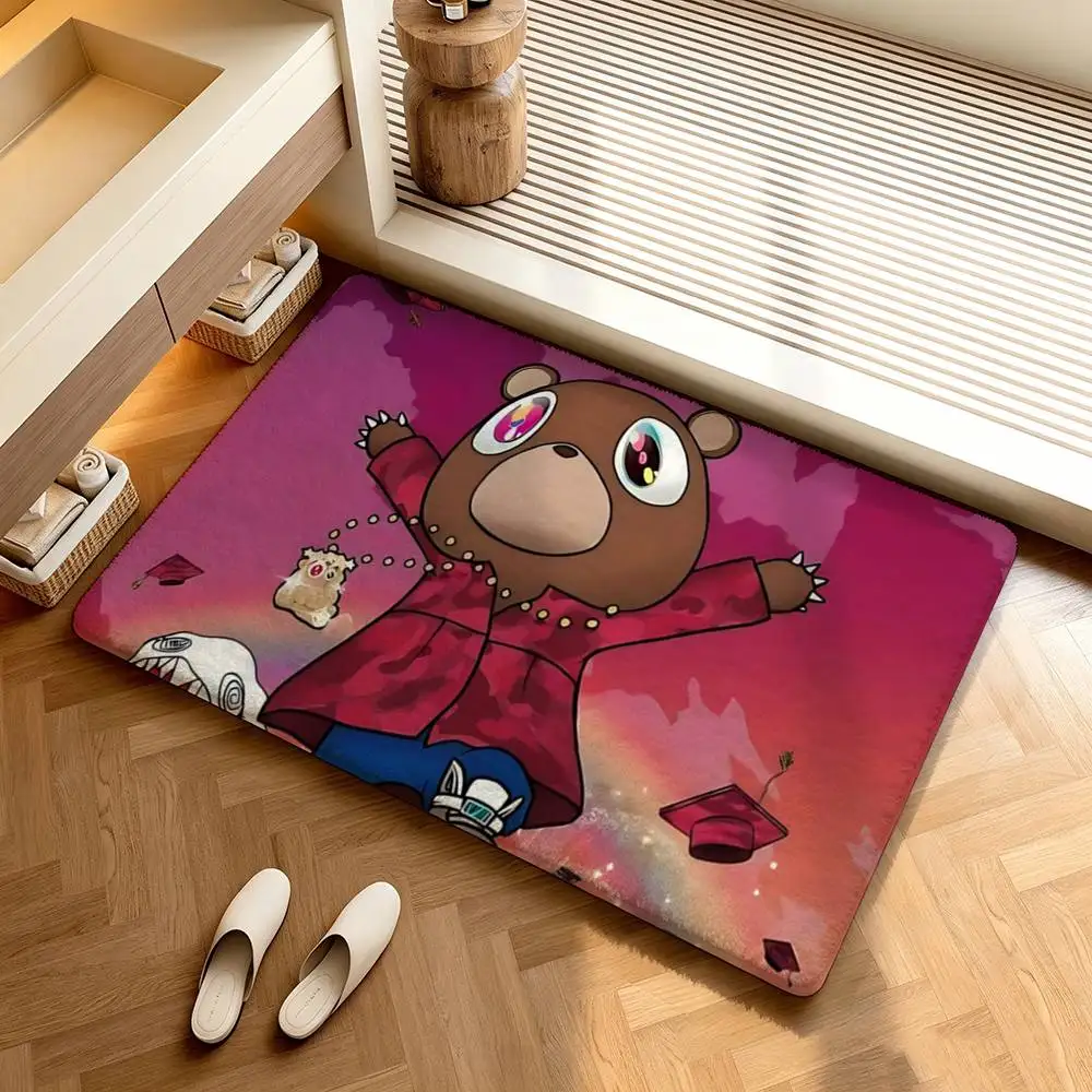 Classic Rapper K-Kanye W-West Y-Ye Shower Room Absorbent Small Floor Mat Soft Comfortable Decorative Foot Mat