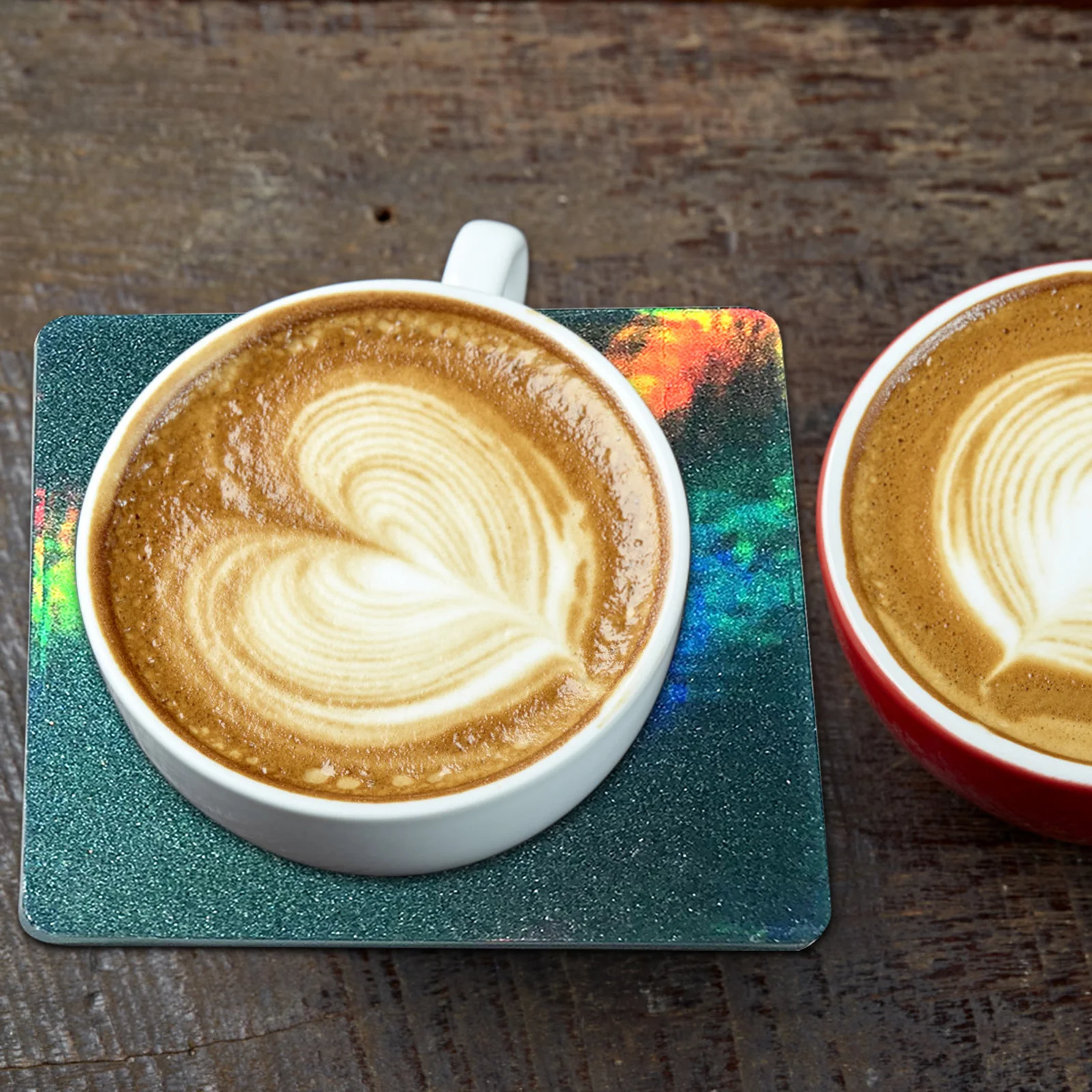 4Pcs Holographic Silicone Coaster Mold Flexible Epoxy Resin Mold for DIY Tea Cup Mat Handmade Resin Casting Craft Supplies