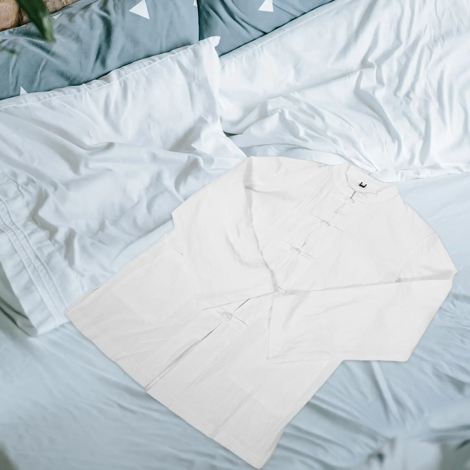 

Linen Long Sleeve Kung Fu Shirt Men Chinese Traditional Style Vintage Button Hanfu Outfit Comfortable Casual Wear for Summer