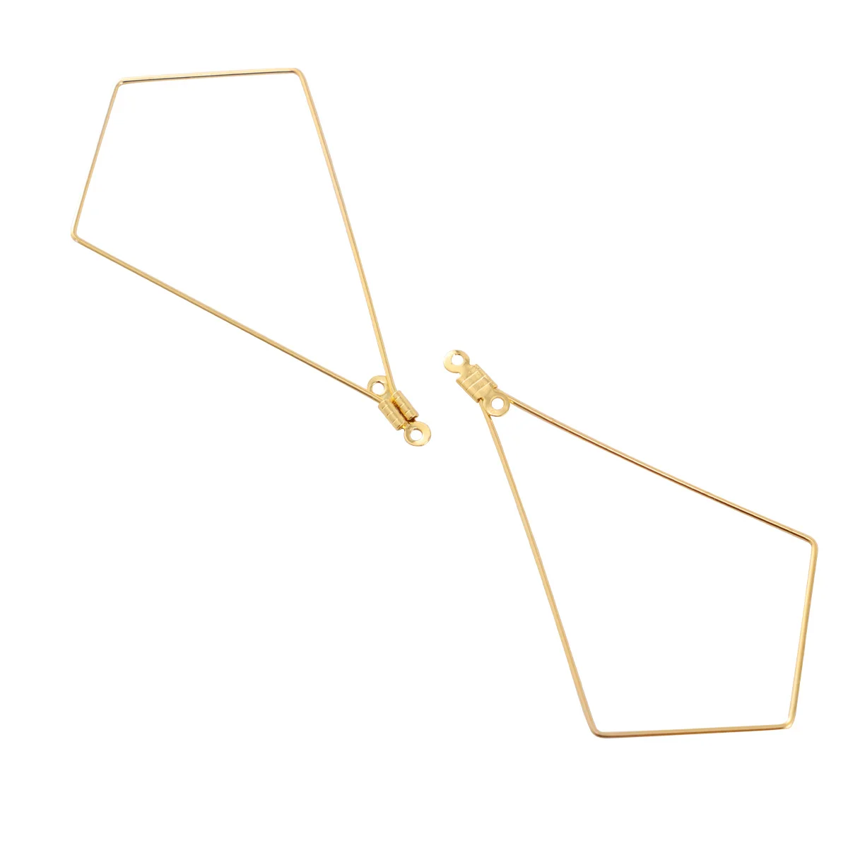 

50 шт., компоненты украшений для ушей, металлический обруч премиум-класса с бисером для модных серег, ремесленные проекты «сделай сам», геометрический треугольник, золото