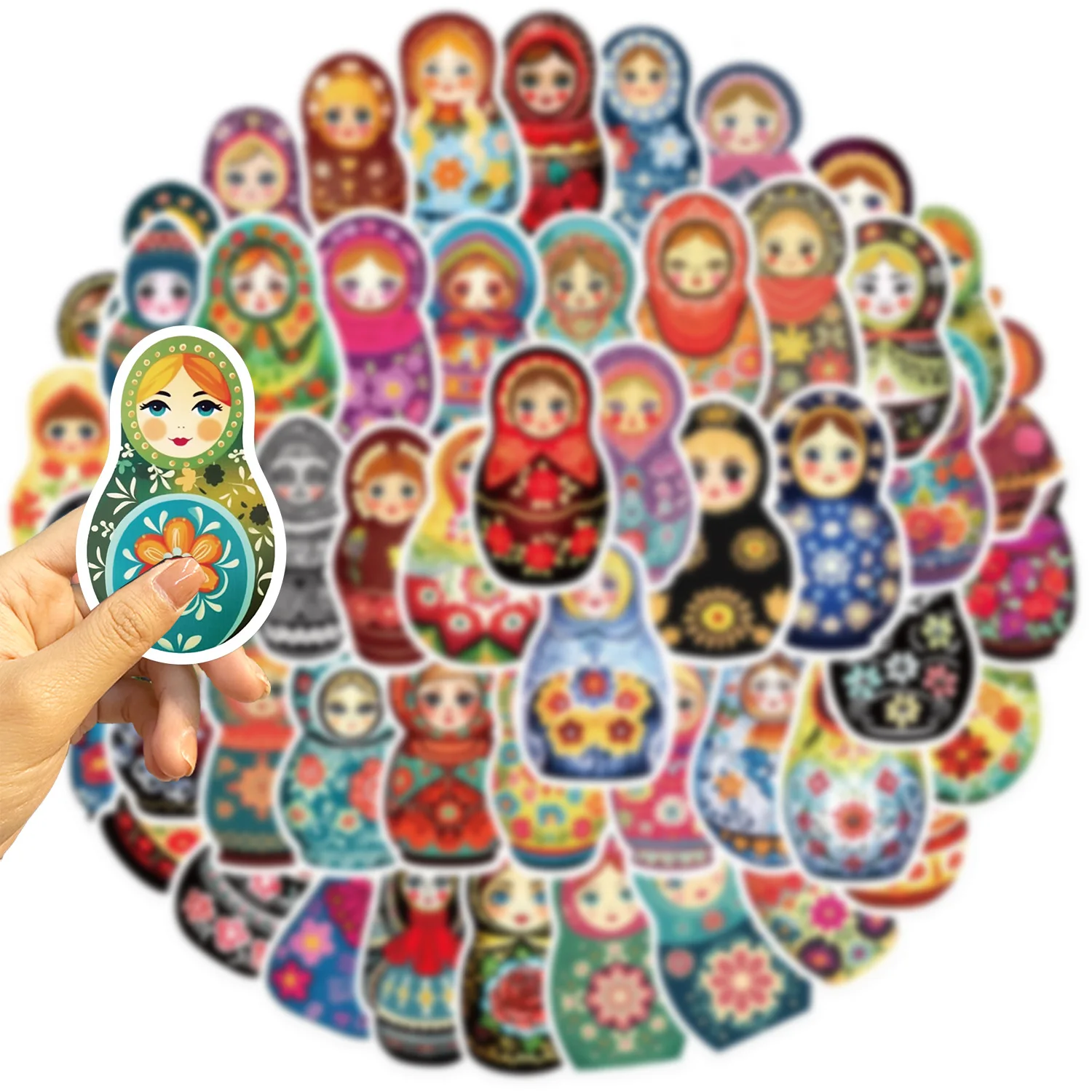 10/30/52PCS Matryoshka Doll Russian Traditional Toys Sticker DIY Phone Laptop Luggage Skateboard Graffiti Decals Fun for Kid Toy