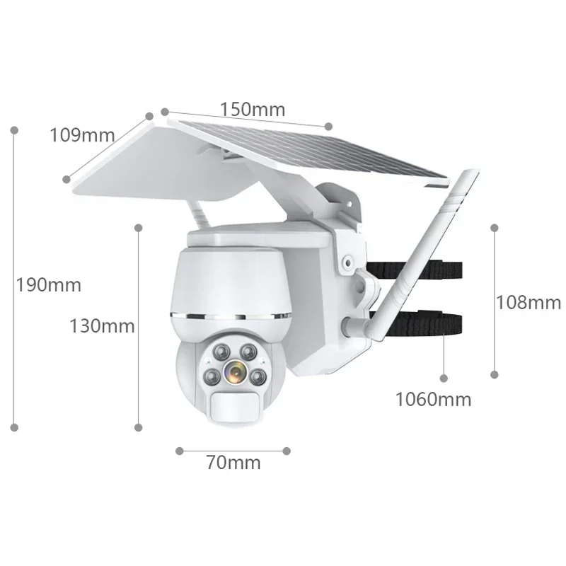 4g Outdoor House Surveillance Cameras Network Intelligence Solar Energy Camera Ptz Wireless 4g Sim Card PIR Human Detection