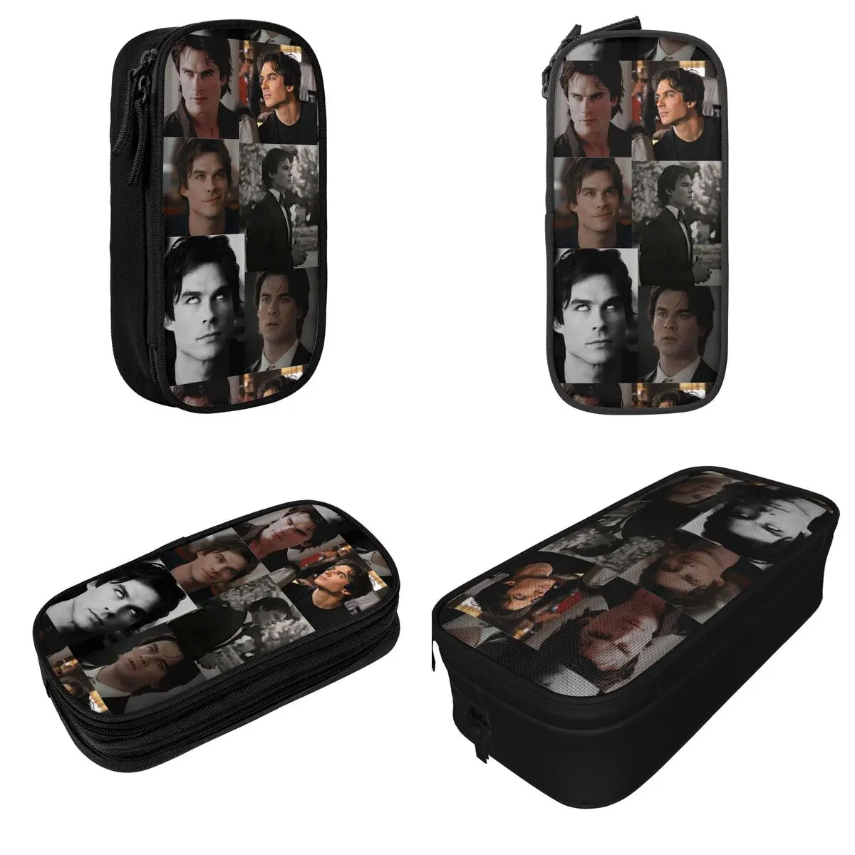 Lovely The Vampire Diaries Pencil Case Damon Salvatore Pencil Box Pen Holder for Student Large Storage Bags Office Stationery