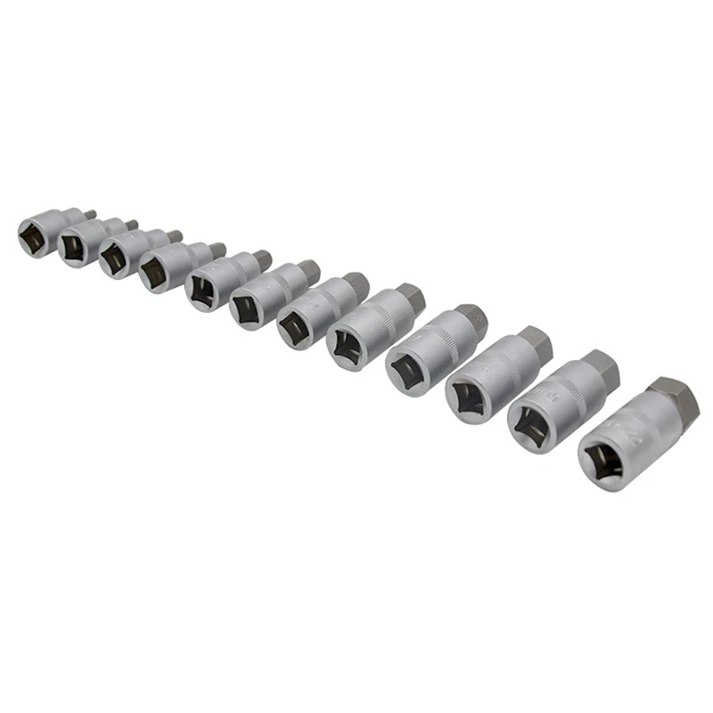 12Pcs 1/2 Inch Drive Impact Hex Bit Socket Set H5 H6 H7 H8 H10 H12 H14 H16 H17 H18 H19 H22 Hex Key Sockets Set Hand