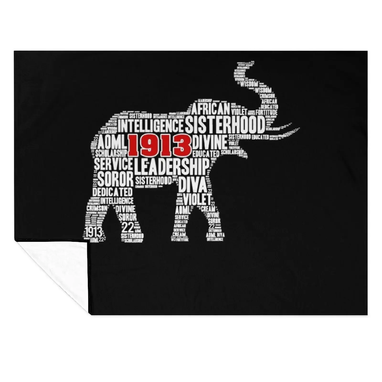

Delta-1913 Sorority Elephant Sigma-Theta Words Throw Blanket Designers Giant Sofa Bed Fashionable Retros Blankets